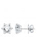 Orecchini punto luce 6 griffe in oro bianco, zirconi 7 mm - Orecchini lobo da donna