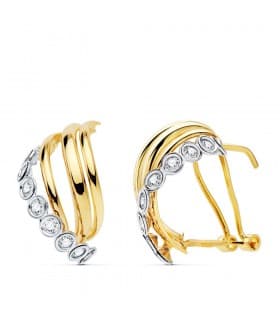 Orecchini in oro Aslaug ideale da donna - Orecchini da donna a fascia ondulata e chiusura a omega 2 ori.