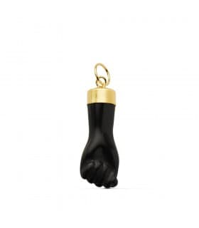 Pendentif Main Noire Or Jaune 18k