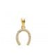 Ciondolo portafortuna, motivo ferro di cavallo Zirconi oro giallo 18kt 12 mm