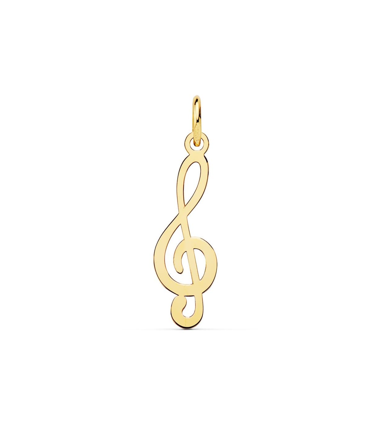 Colgante mujer Clave de Sol Música Oro Amarillo 18k 21mm. Alda Joyeros