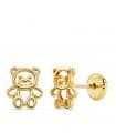 Pendientes Osito Oro Amarillo 18K 7mm