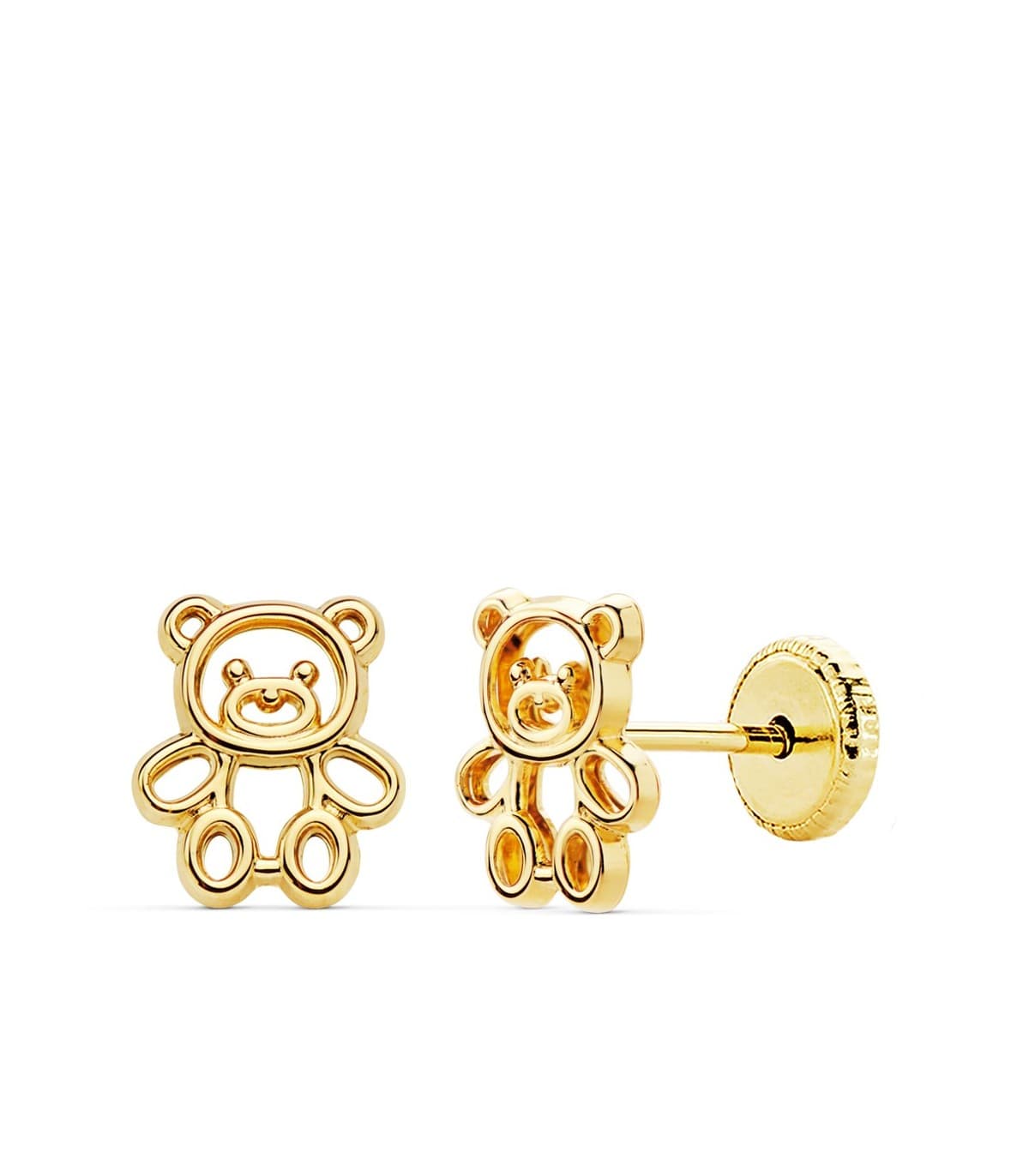 Boucles d'oreilles Ours Or Jaune 18K 7mm