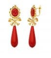 Orecchini pendenti Samara goccia corallo 18kt 62mm
