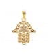 Colgante mano Fátima calada 18K 19mm amuleto suerte mal de ojo hamsa jamsa