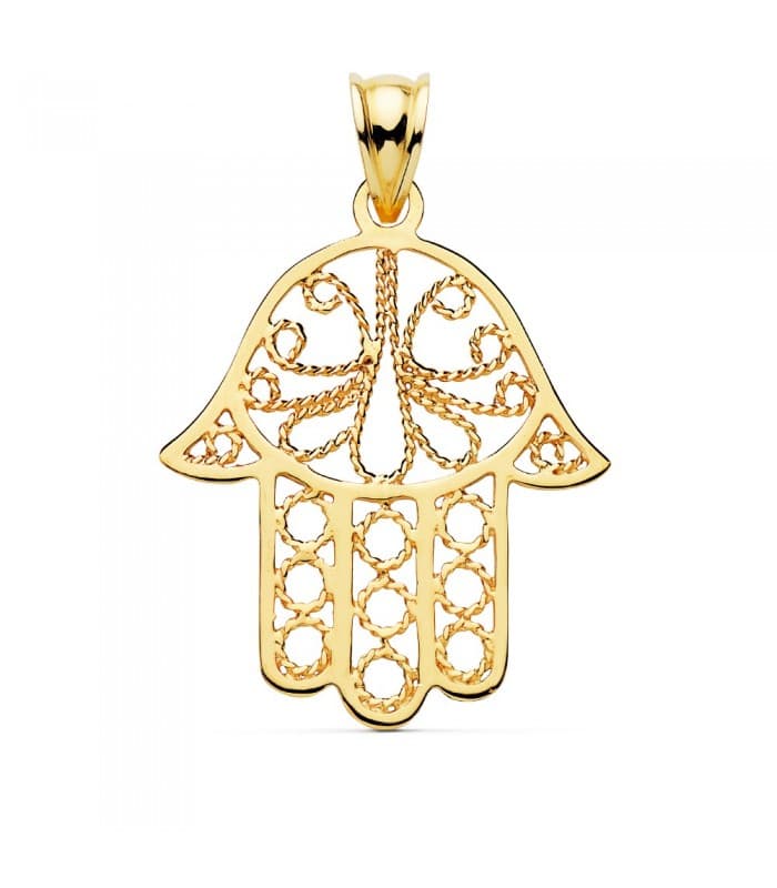 Pendentif Main de Fatma Hamsa Or 18K 32 mm