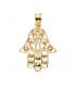 Colgante Mano de Fátima Hamsa Oro 18K 27 mm charm mujer bolitas