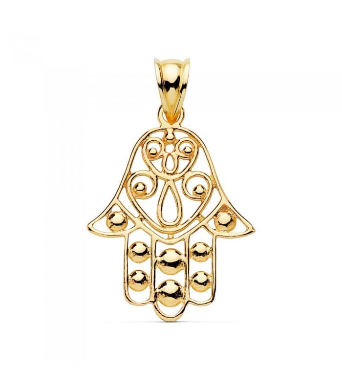 Pendentif Main de Fatma Hamsa Or 18K 27 mm