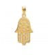 Colgante Mano de Fátima Hamsa Circonitas Oro 18K 22 mm collar amuleto moda regalo madre
