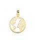 Colgante original Flat World Oro Amarillo 18K 15 mm Collar bola del mundo mapamundi mujer viajes aventuras