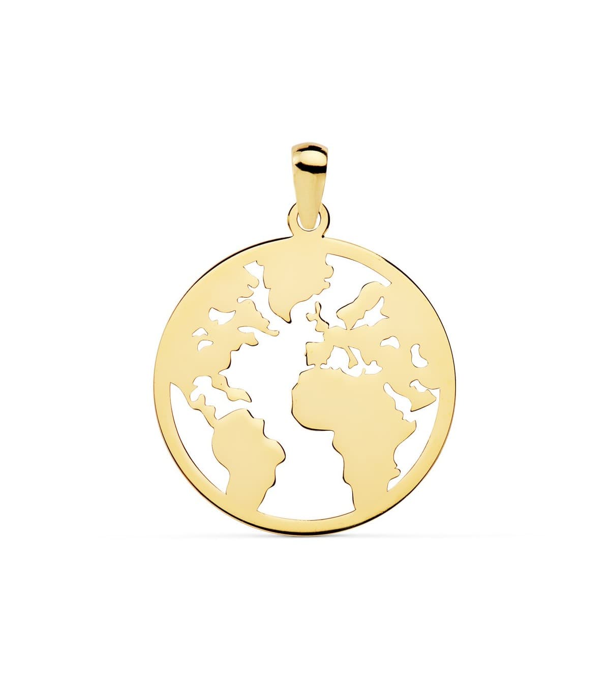 Ciondolo mappamondo in oro giallo 18kt, 20 mm - Gioielli e collane da donna