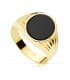Anillo Sello mujer Piero Oro Amarillo 18 Kilates Piedra Oval Ónix Negro Sello Hombre elegante