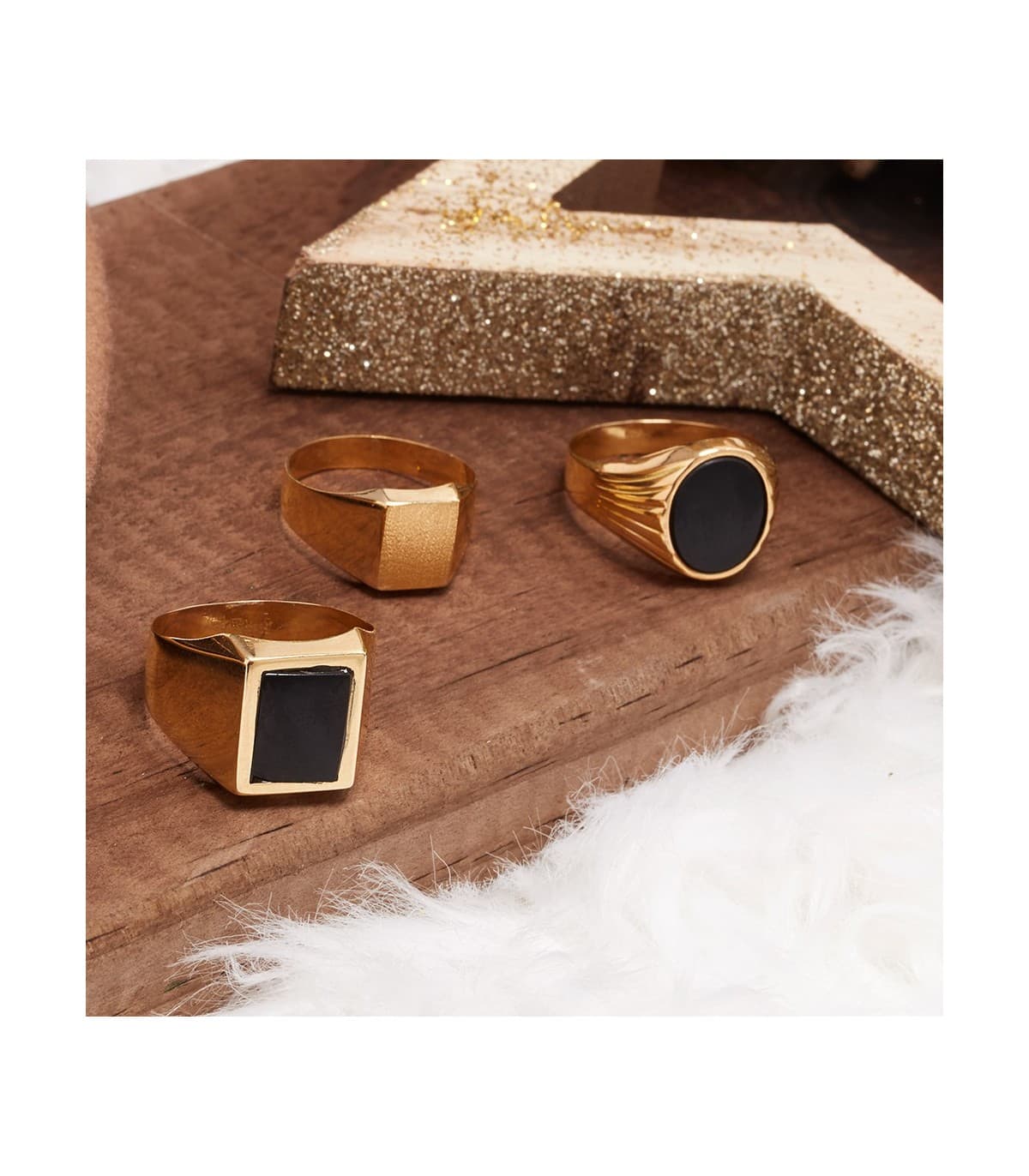 Anillo Sello mujer Piero Oro Amarillo 18 Kilates Piedra Oval Ónix Negro Sello Hombre elegante