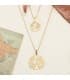 Colgante original Flat World Oro Amarillo 18K 15 mm Collar bola del mundo mapamundi mujer viajes aventuras
