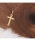 Gotisches Kreuz Damen 25 mm - Anhänger Kreuz mit Jesus 750 Gold 16952