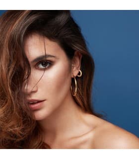 Orecchini da donna a cerchio con canna liscia in Oro 18kt - Chiusura a baionetta
