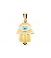 Pendentif Main de Fatma et Oeil Turc Or 18K