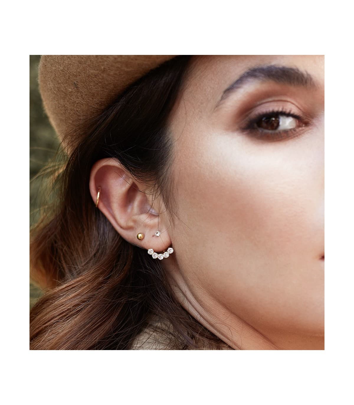 Ohrstecker Ear Jacket - Ear Cuff | Ohrringe Gold Damen aus 18 karat 18952