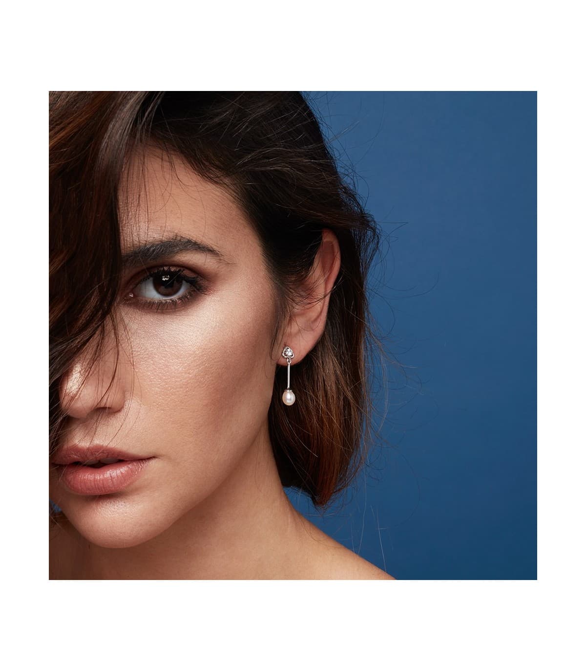 Pendientes Flores de novia Oro Blanco 18 Kilates Perla cultivada joyas novia
