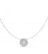 Gargantilla mujer chatón grano Oro blanco 18k Collar colgante punto de luz