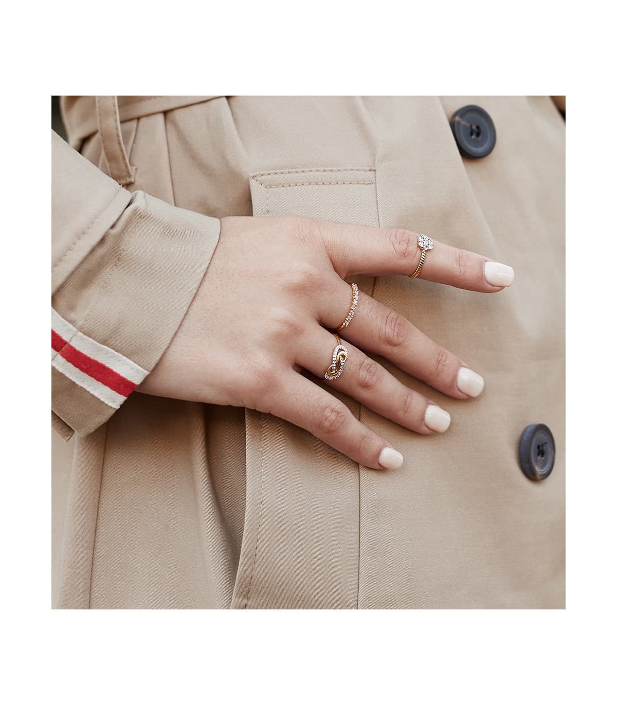 Sortija Mujer oro amarillo 18K  Janet Anillo rizado twisted anillo bolitas moda tendencia