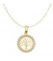 Collier Arbre de Vie Or Jaune 18K Zircons