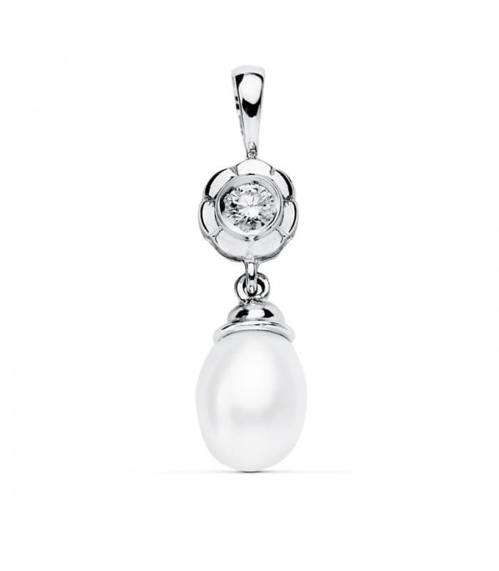 Colgante Nupcial Oro Blanco 18k Perla Cultivada Comprar joyas para novia online