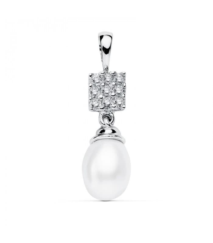 Colgante Nupcial Angus Oro Blanco 18k Perla Cultivada Joyas para Novia Gargantilla Boda