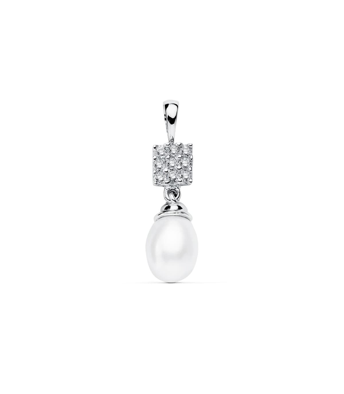Colgante Nupcial Angus Oro Blanco 18k Perla Cultivada Joyas para Novia Gargantilla Boda