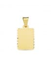 Plaque Sculptée Rectangulaire Or Jaune 18 K 20 MM