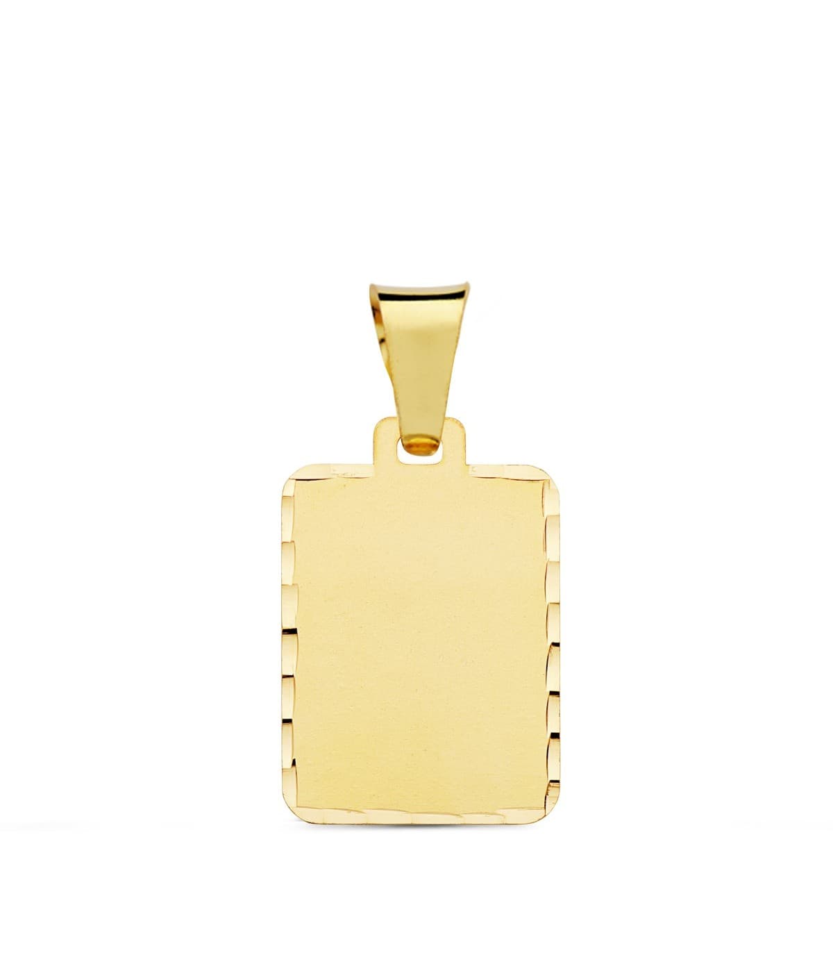 Chapa Tallada Rectangular Oro Amarillo 18 K 20 MM