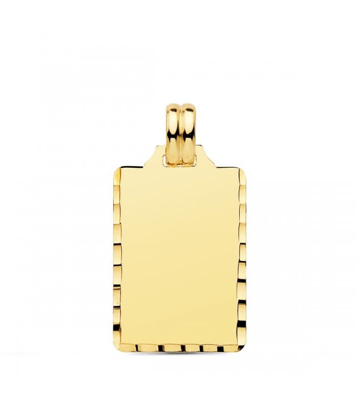 Chapa tallada placa oro 18 KILATES joya personalizada grabado fotografias