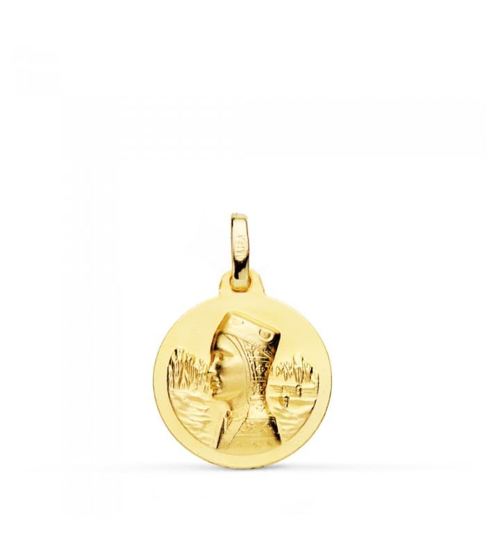 Medalla Virgen de Montserrat 18 Ktes 16 mm joya personalizada medalla religiosa católica grabado