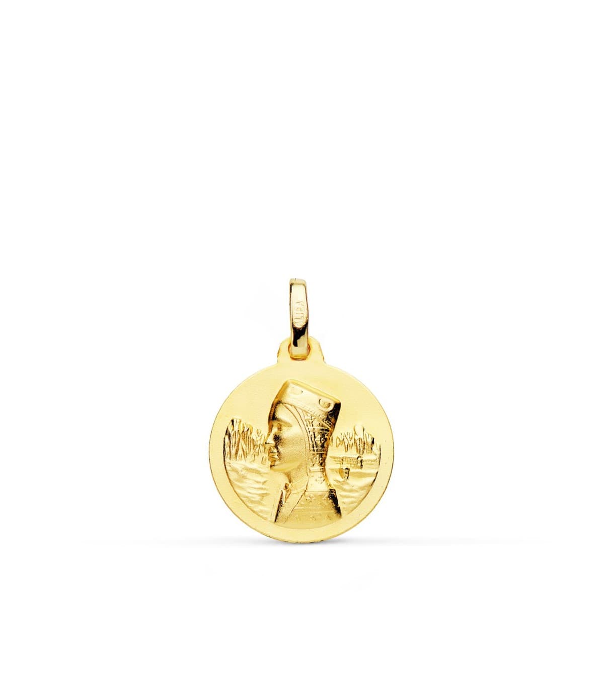 Medalla Virgen de Montserrat 18 Ktes 16 mm joya personalizada medalla religiosa católica grabado