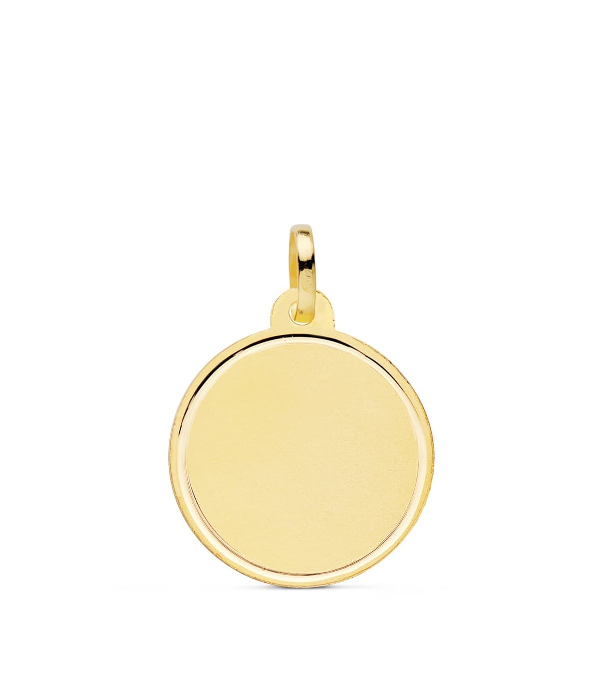 Ciondolo targhetta tonda oro 18kt 18 mm