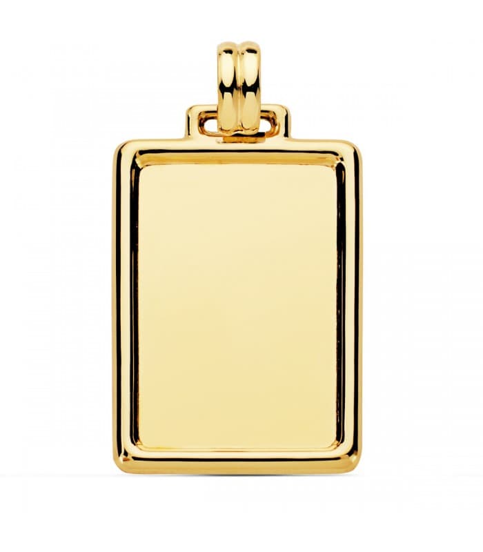 Chapa tallada placa oro 18 kilates colgante personalizado