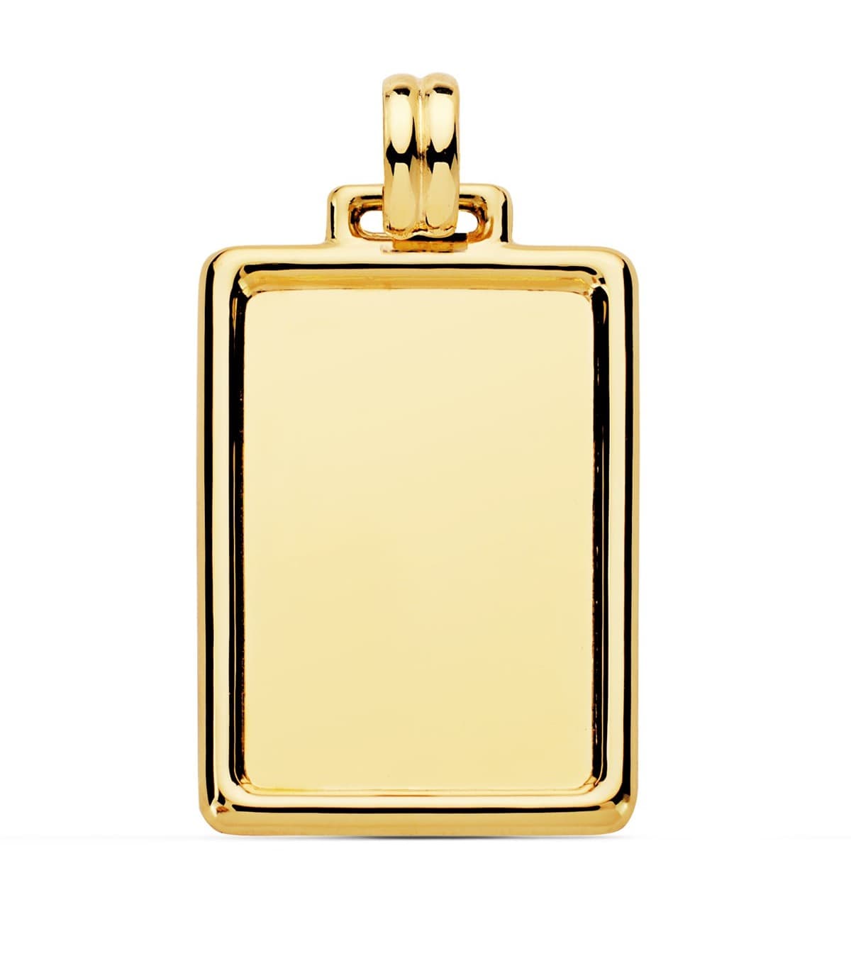 Chapa tallada placa oro 18 kilates colgante personalizado