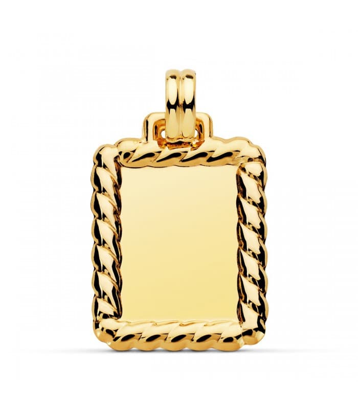 Plaque pendentif rectangulaire Or Jaune 18K 28 mm