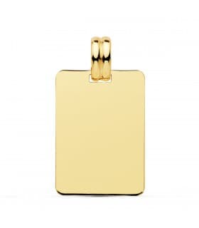 Pendentif Plaque Or Lisse 18K 24 mm