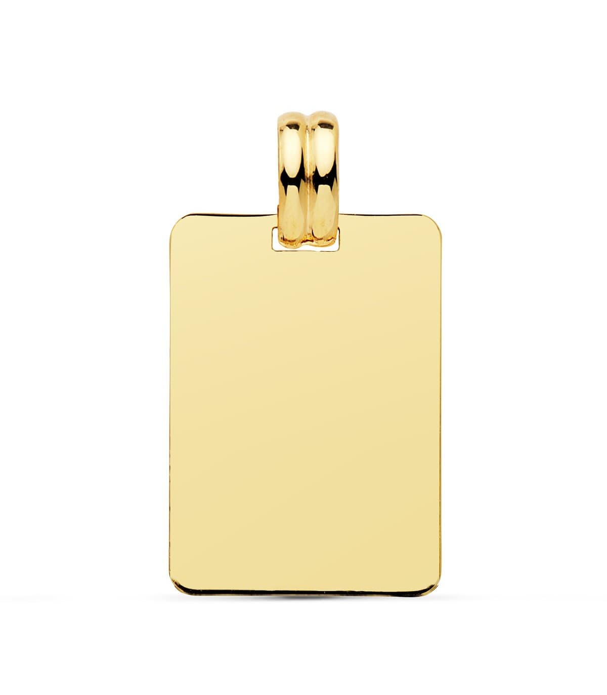 Colgante chapa oro amarillo 18 kilates 24mm Joya personalizada