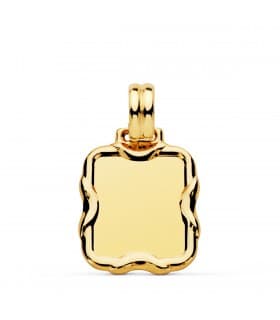Colgante Chapa Oro 18K 23 mm Marco labrado joya con foto