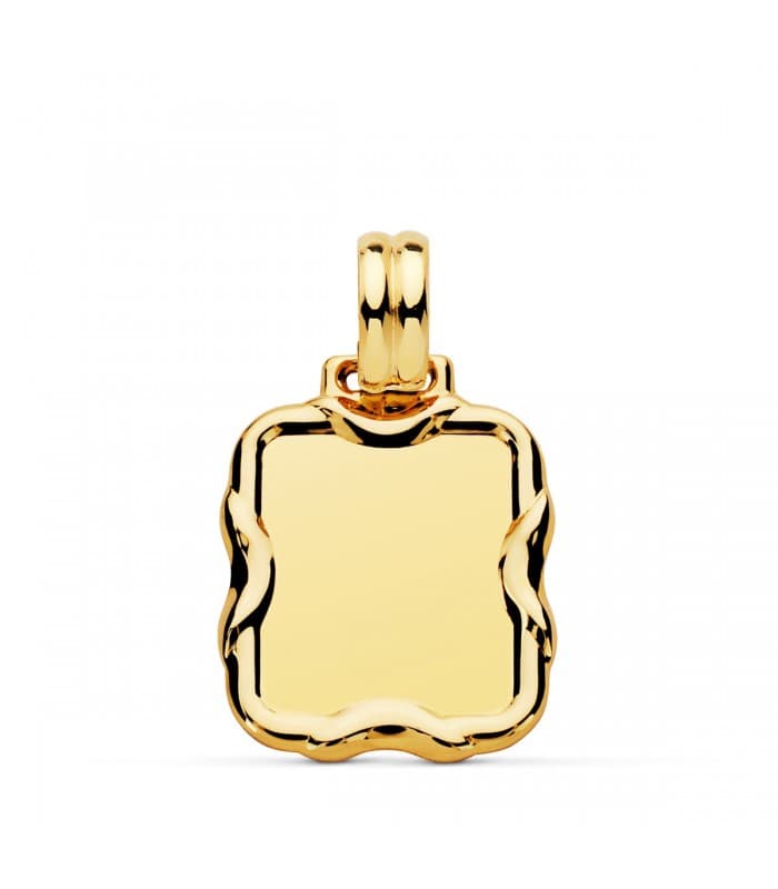Colgante Chapa Oro 18K 23 mm Marco labrado joya con foto