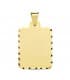 Chapa Colgante rectangular tallado Oro 18K 29 mm placa con grabado personalizado de fotos