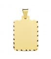 Pendentif plaque rectangulaire facetté Or 18K 28 mm