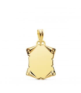 Placa Pergamino Liso Oro Amarillo 18K 18 MM regalo romantico san valentin amor