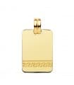Pendentif plaque Or 18K 20 mm Rectangulaire Motif grec