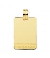Ciondolo piastrina oro 18Kt 24 mm rettangolare Greca