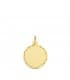 Chapa Redonda Oro 18K 14 MM Tallada Colgante disco joya personalizada