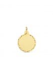 Chapa Redonda Oro 18K 14 MM Tallada