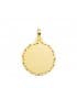 Chapa Redonda Oro 18K 18 MM Tallada Colgante disco personalizado joya san valentin